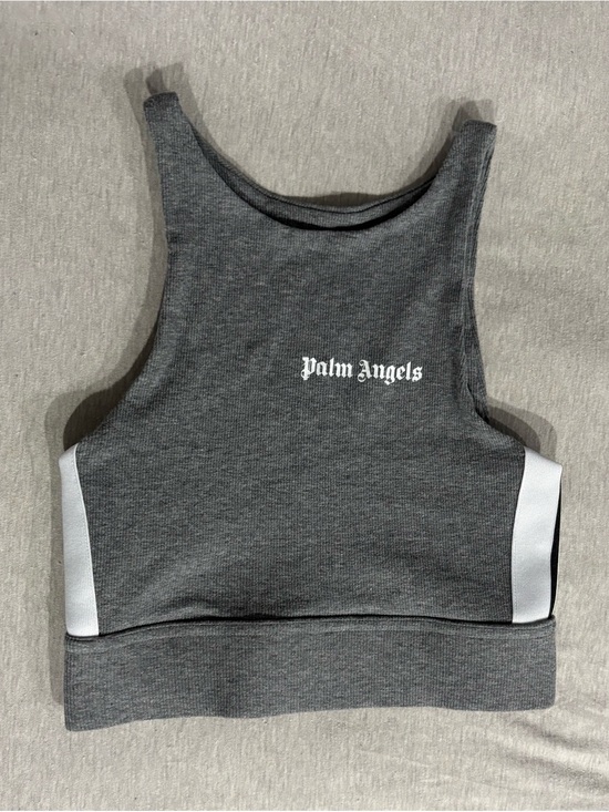 Palm Angels Other - Palm Angels Charcoal Grey Cropped Tank with White Panels